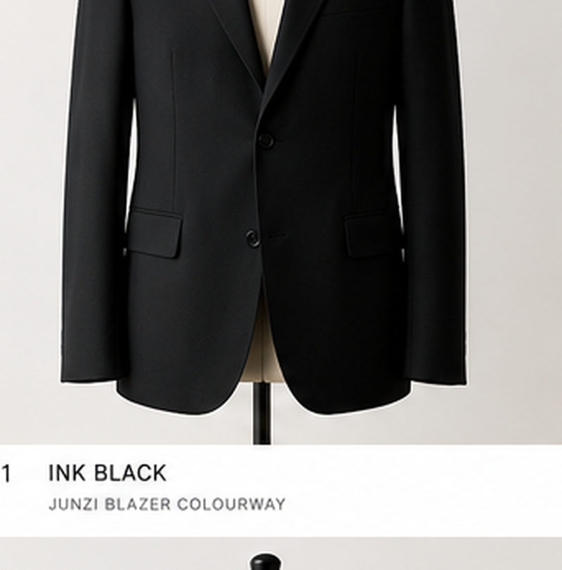 The Junzi Blazer in Ink Black