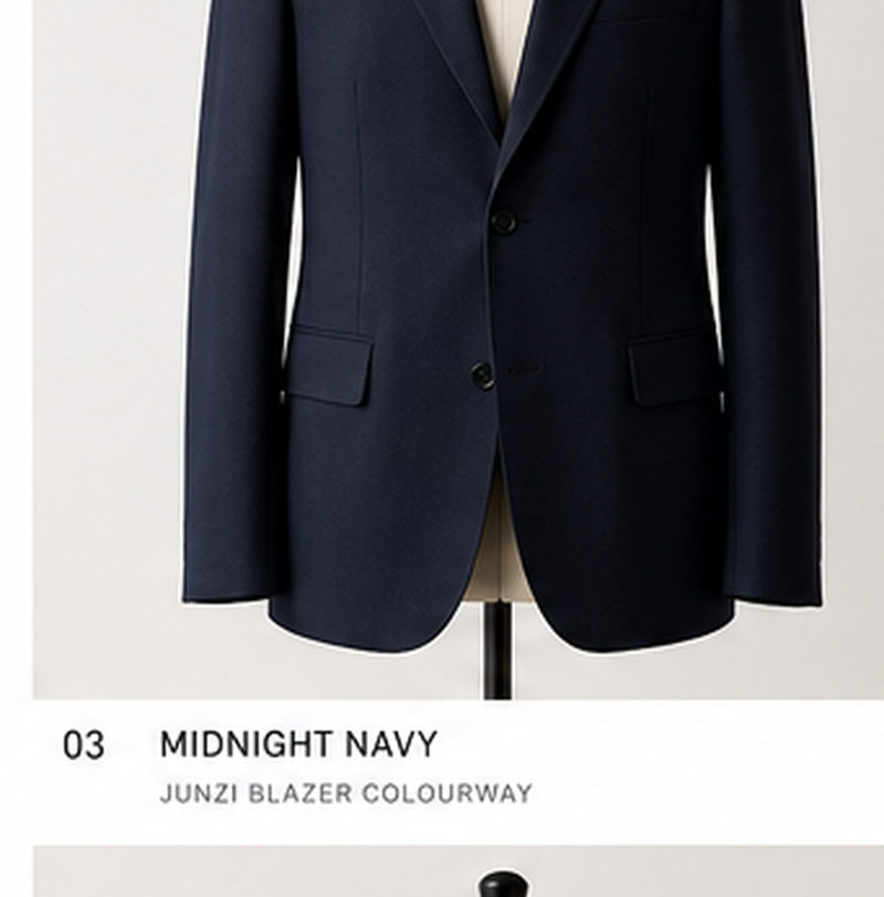 The Junzi Blazer in Midnight Navy