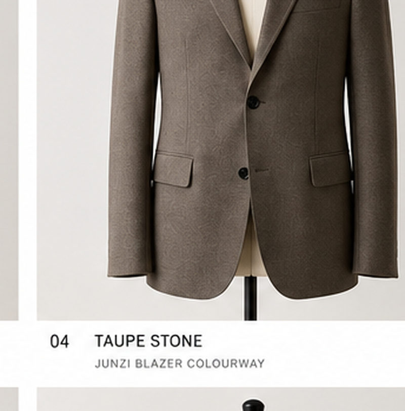 The Junzi Blazer in Taupe Stone
