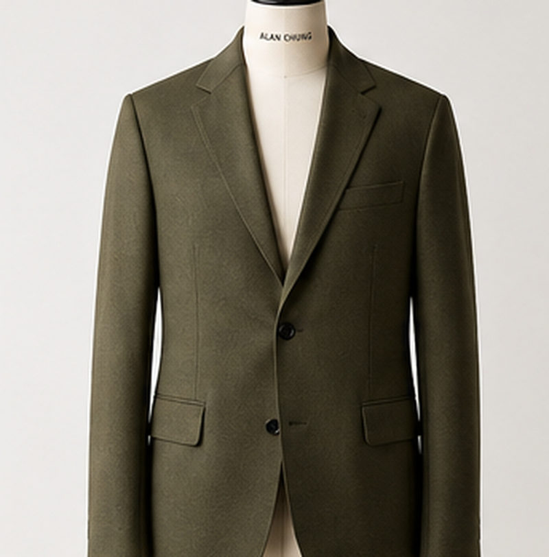 The Junzi Blazer in Moss Green